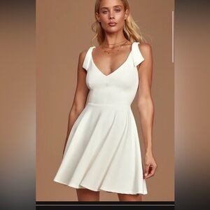 White crepe mini dress